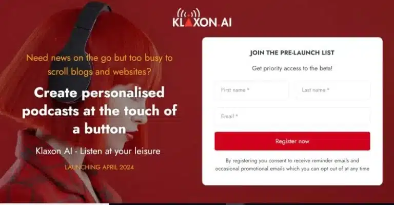 AI-Driven Podcast Start-Up “Klaxon AI” Secures Major Grant to Revolutionize Advertising for Small Businesses