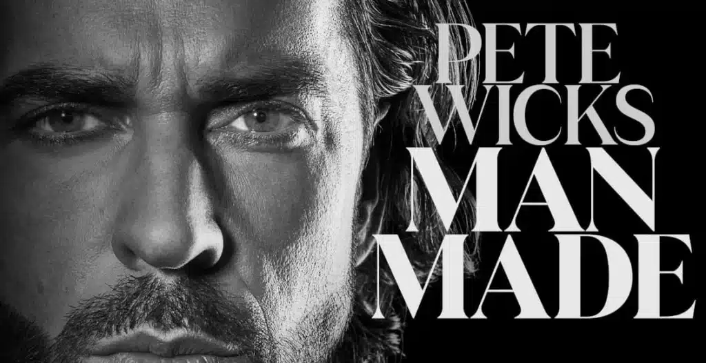 Pete Wicks hosting the 'Man Made' podcast, engaging in a discussion on modern masculinity.