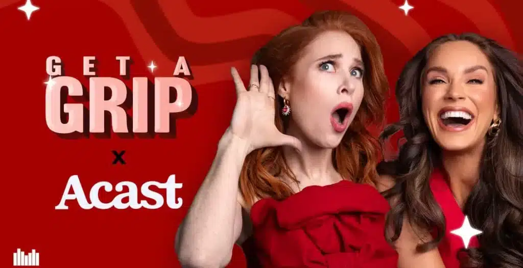 Podcast cover of Angela Scanlon and Vicky Pattison's Grip podcast episode