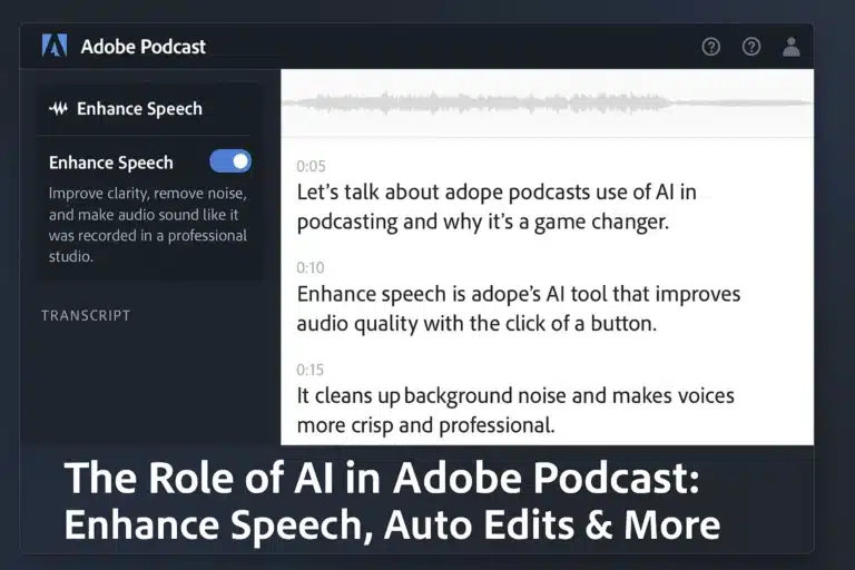 AI in Adobe Podcast: Enhance Speech, Auto Edits & More