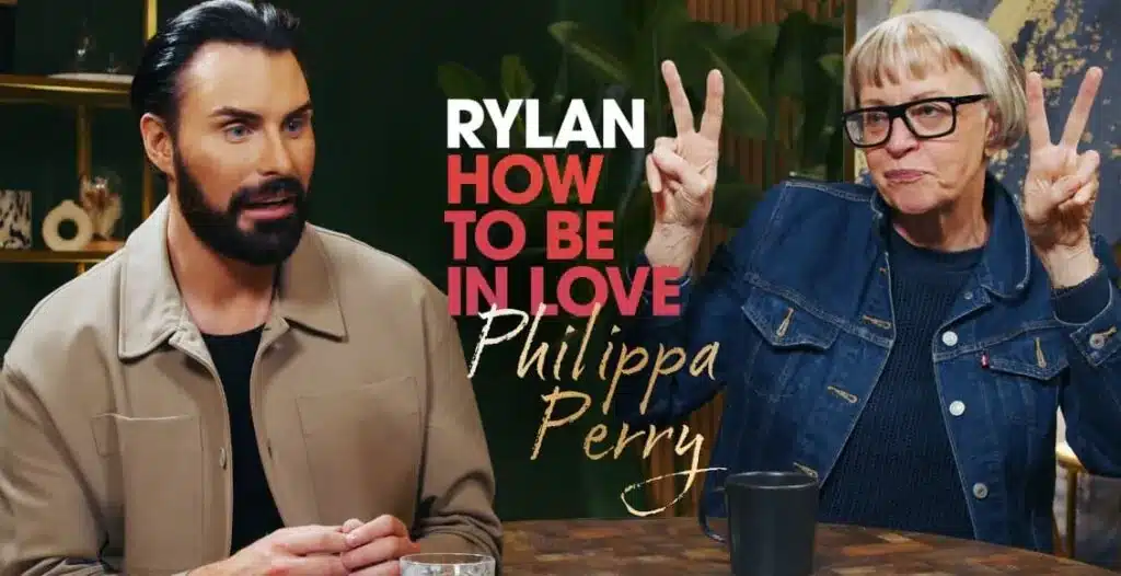 Rylan Clark and Philippa Perry in conversation on the podcast Rylan- How to Be in Love, episode 4 cover art