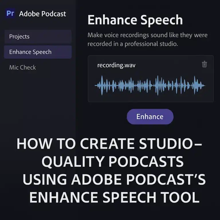 How to Use Adobe Podcast’s Enhance Speech Tool for Studio-Quality Audio