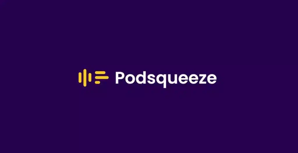 Podsqueeze podcast website builder interface with customizable branding options