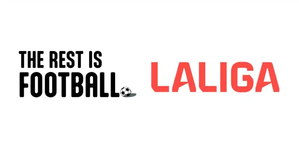 The Rest Is Football podcast with LALIGA logos in background