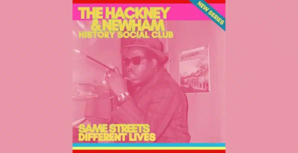 Podcast host interviewing East London community member for Hackney and Newham Social History Club series