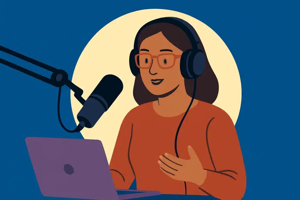 Elise Hu hosting Raising Us parenting podcast