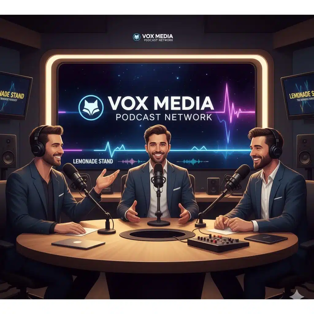 Doug Wreden, Brandon Ewing, and Aiden McCaig — hosts of Lemonade Stand podcast — join Vox Media Podcast Network
