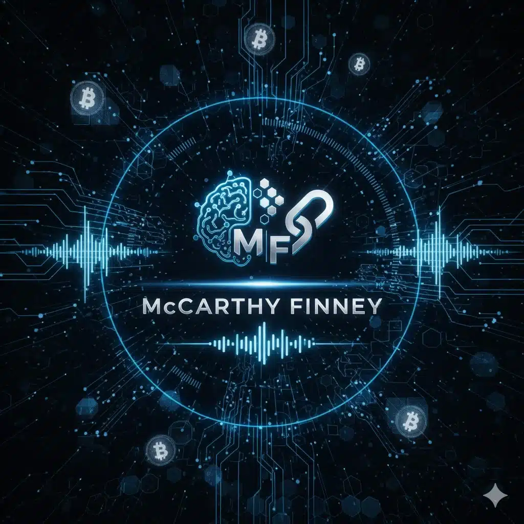 McCarthy Finney new brand identity representing Auddia’s transformation into an AI and blockchain-focused holding company