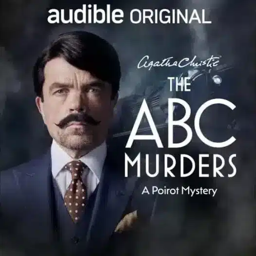 Peter Dinklage as Hercule Poirot in Audible podcast adaptation of The ABC Murders, audio drama cover art