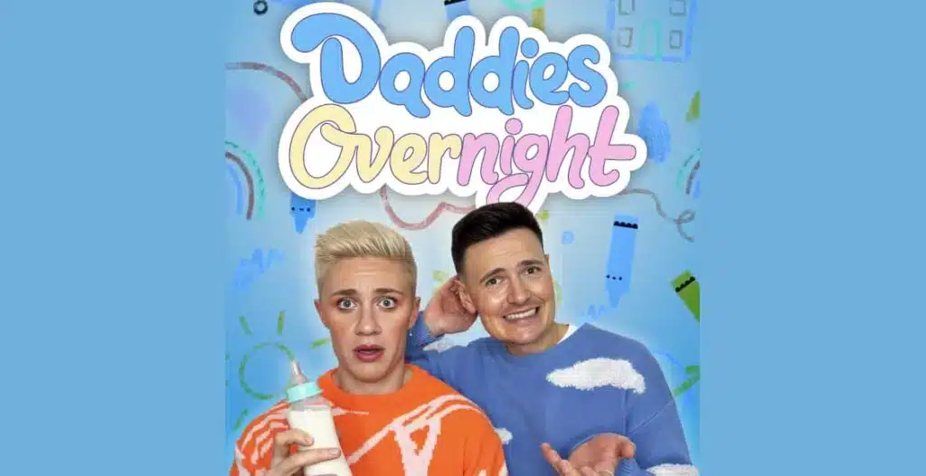 Podcast cover art for Matthew and Ryan's new podcast Daddies Overnigh
