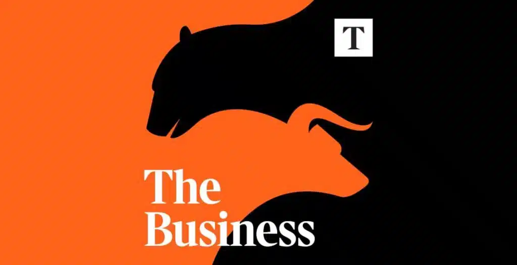 Podcast cover art of Dominic O Connell and Hannah Prevett hosting The Business podcast by The Times 