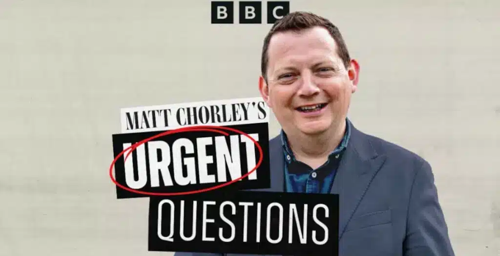 Podcast cover art for new daily politics podcast, Urgent Questions