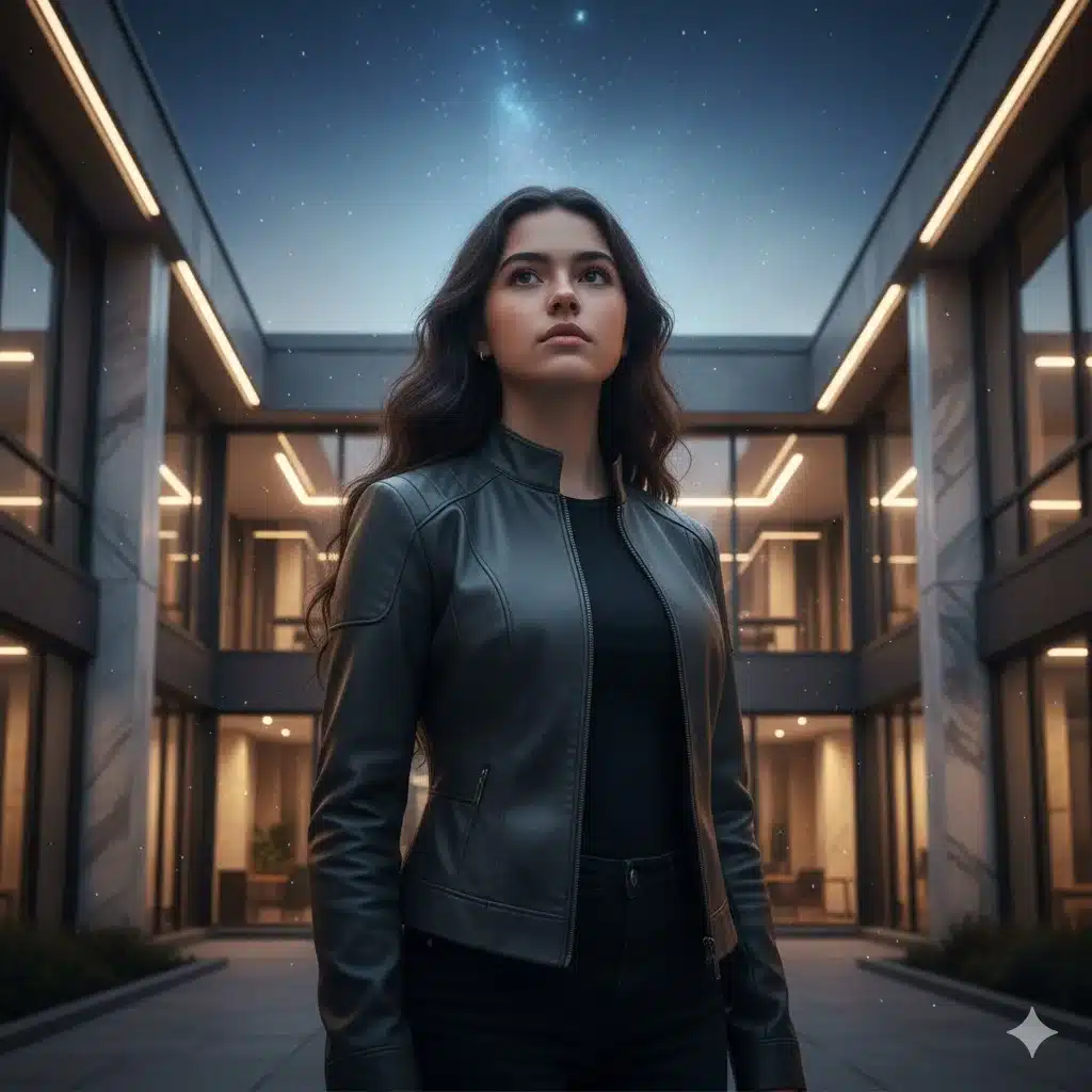 Secrets of Power U animated series art featuring black-and-white Motion Audio design and hero silhouette