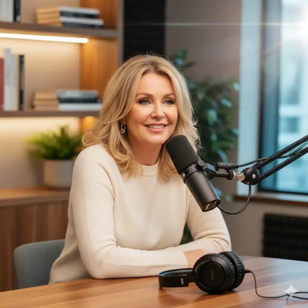 Sherrie Hewson smiling in promotional image for her new podcast Very Very Sherrie