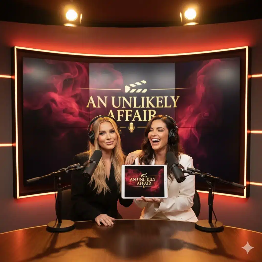 Lala Kent and Ambyr Childers posing together as co-hosts of the new podcast ‘An Unlikely Affair.