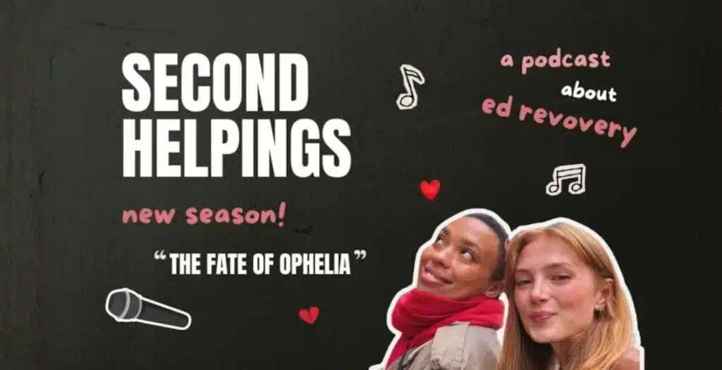 Second Helpings podcast cover art promoting Season Two focused on mental health and pop culture recovery