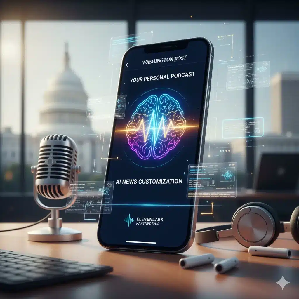 Washington Post Your Personal Podcast interface showing AI-generated personalized news options