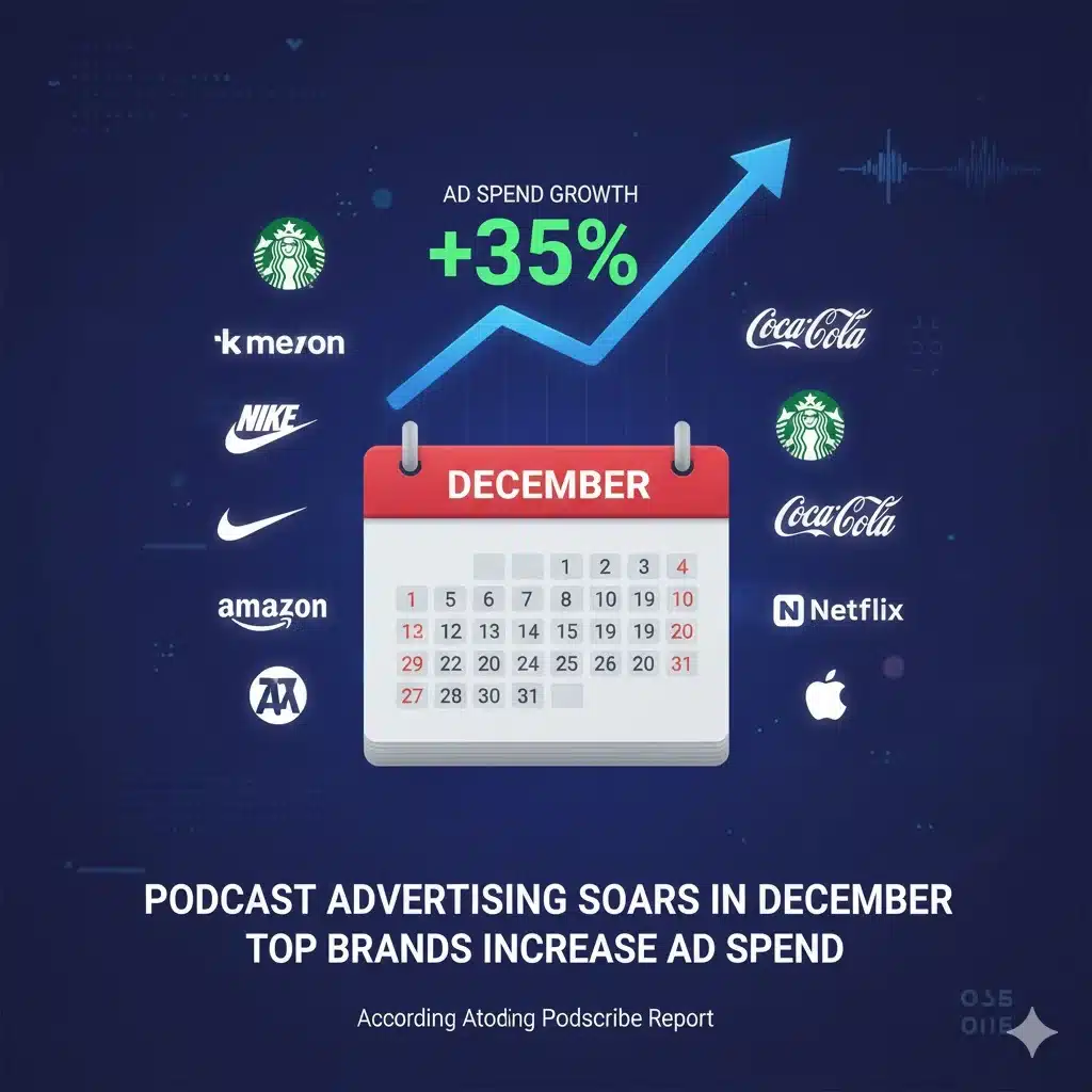 Eight of Top 10 Advertisers Increased Podcast Ad Spend in December