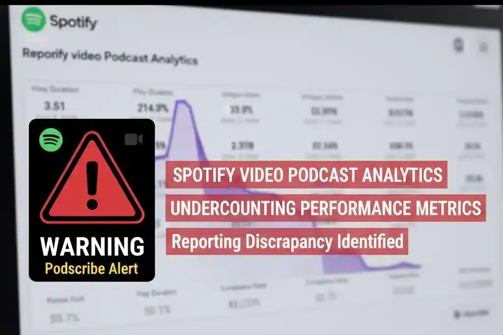 Podscribe warning about Spotify Video podcast analytics undercounting performance metrics