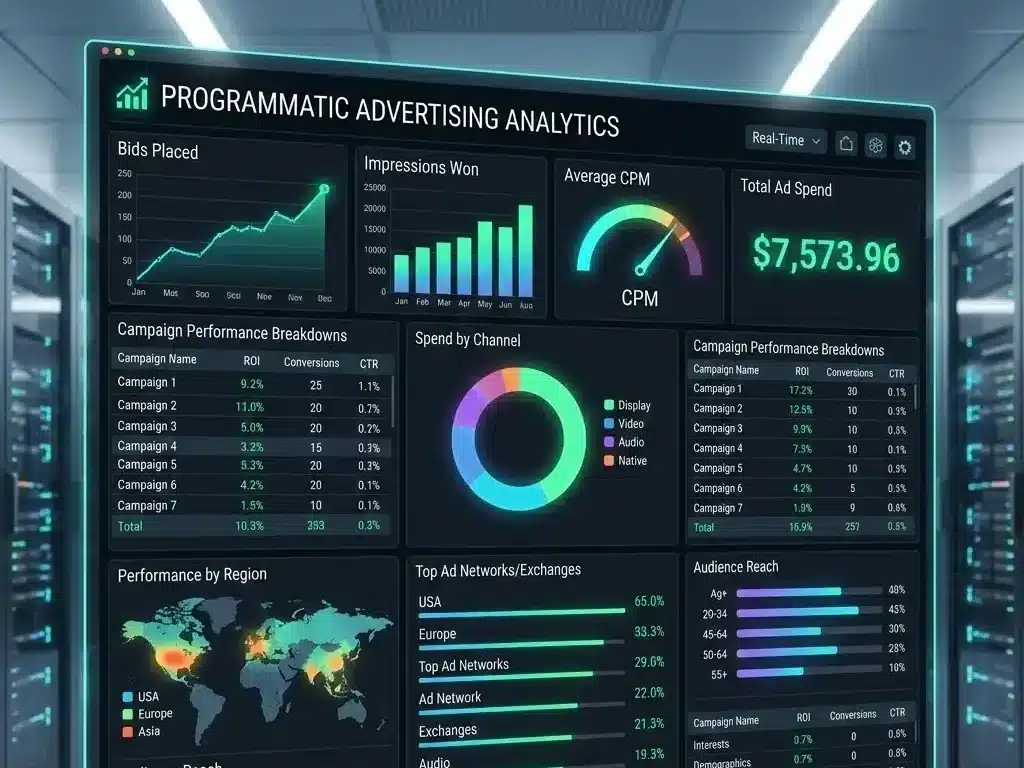 Programmatic advertising dashboard analytics screen