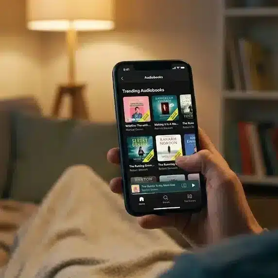 User browsing trending audiobooks on Spotify