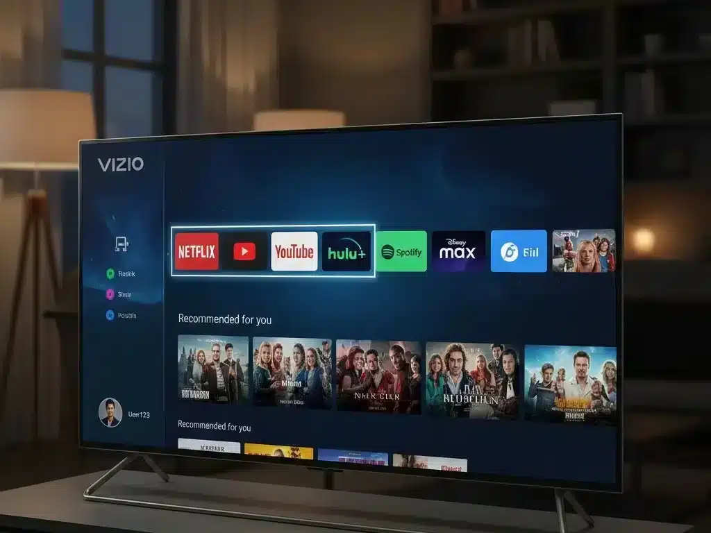 Vizio Smart TV displaying streaming apps interface