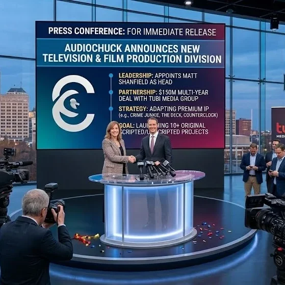 Audiochuck Expands Into TV and Film Production | Crime Junkie Podcast Studio’s Big Move