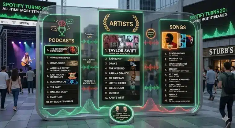 Spotify Turns 20: Most Streamed Podcasts, Songs & Artists of All Time Revealed