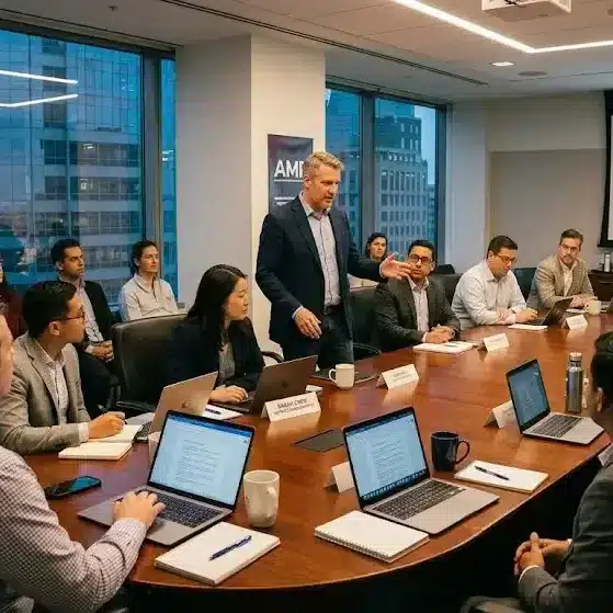 Alliance for Measurement in Podcasting AMP task force discussing podcast advertising metrics, video podcast measurement standards, and industry-wide attribution framework.