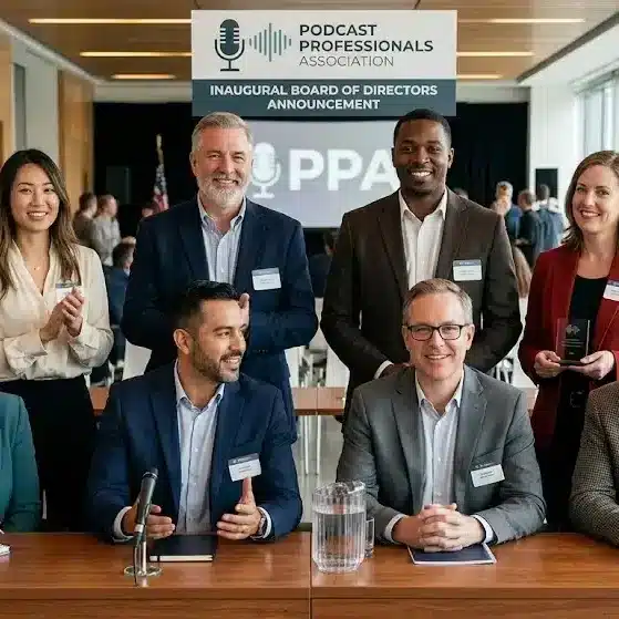 Podcast Professionals Association leadership team announces inaugural Board of Directors for the growing podcast industry trade organization.